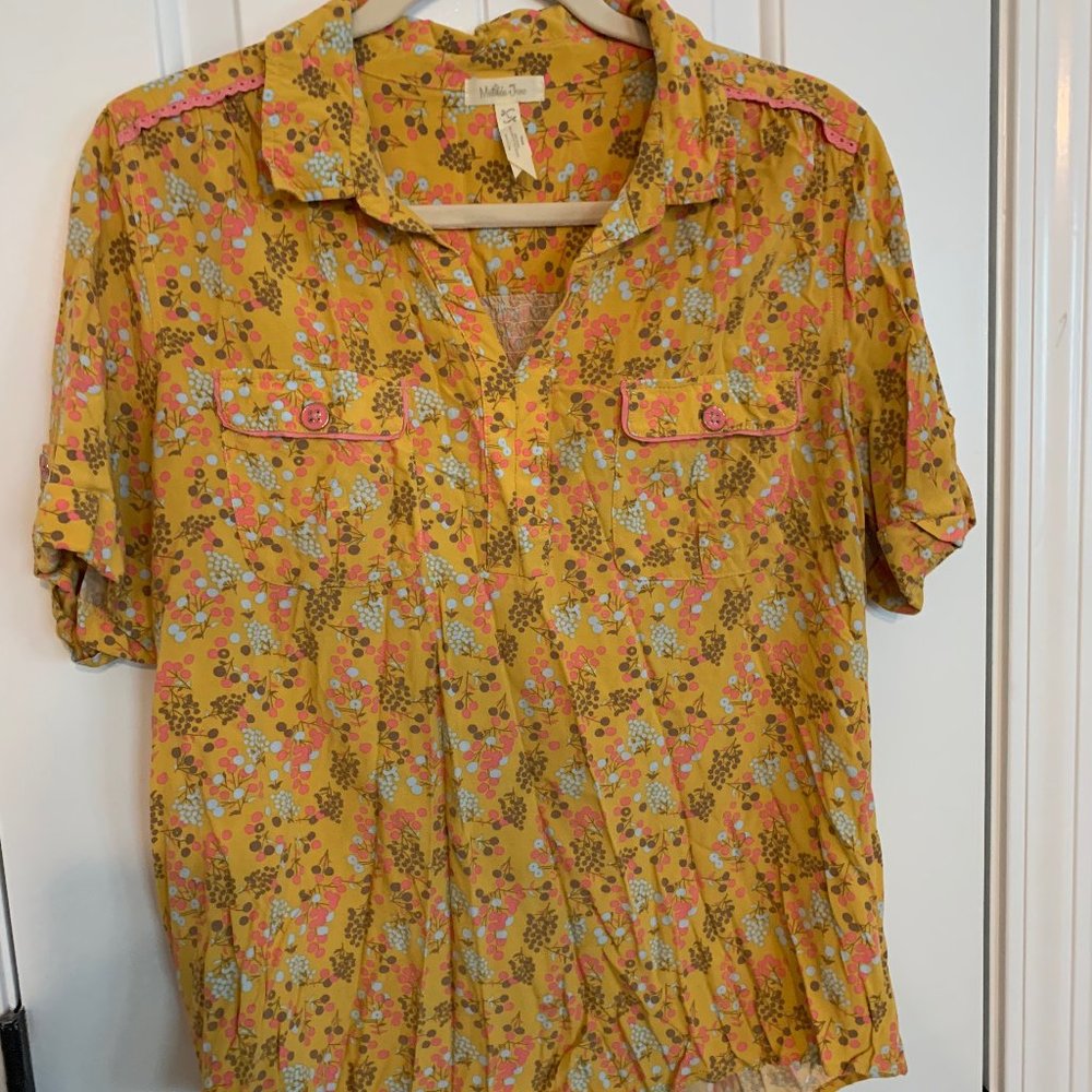 Matilda Jane Collared Yellow Floral Blouse
